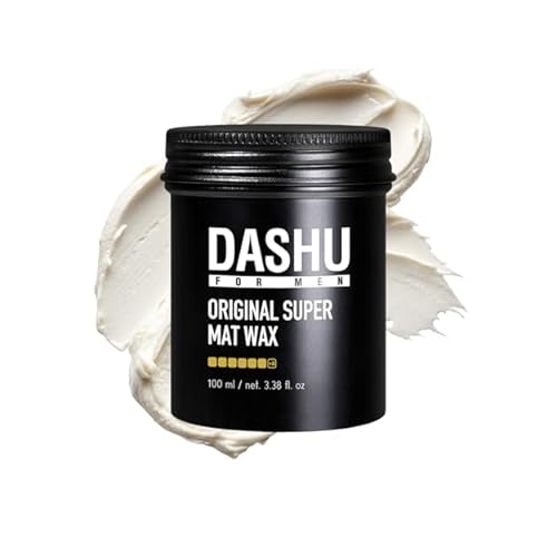 DASHU Hair Wax for Men 3.38 fl oz - Korean Matte Wax Strong Hold, Premium Original Super Mat Hair Styling Wax, No Shine, Easy Wash, Mens Grooming