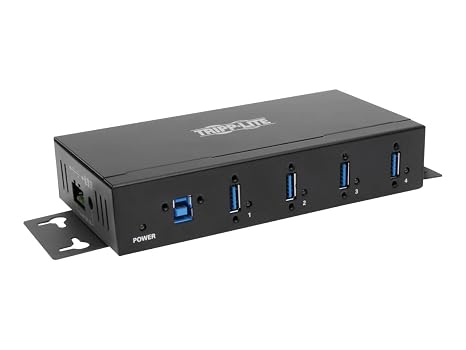 Tripp Lite Eaton U360-004-IND Industrial 4-Port USB 3.0 Hub 5Gbps SuperSpeed DIN Rail/Wall Mount 15kV ESD/Surge Protection 060C Wide Temp, Cloud Care Pre-Configured Bundle Eligible (10 Pack)