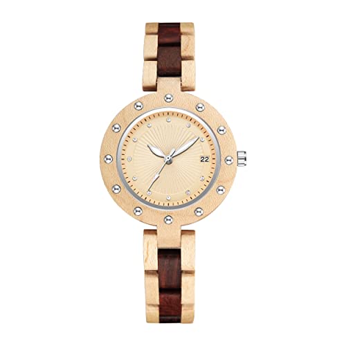 GORBEN Mens Wooden Watch, Wrist Watch for Men, Lightweight Business Fashion Analog Quartz Watch, Stylish Mens Watch Perfect for Any Occasion