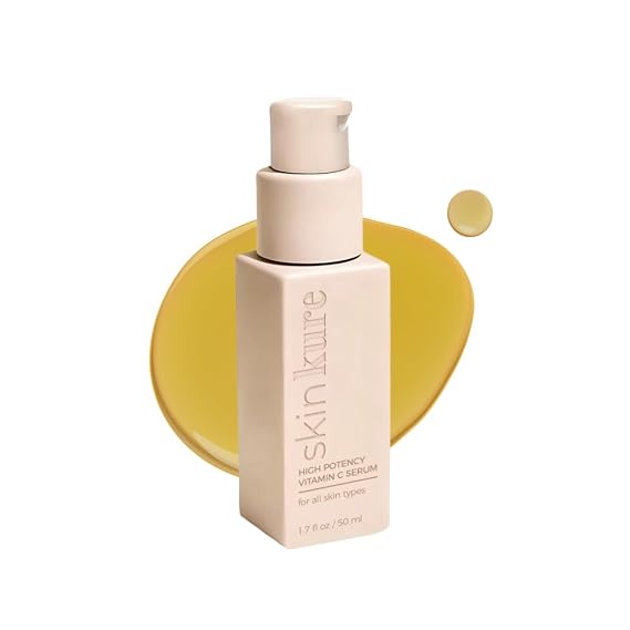 Skinkure High Potency Vitamin C Serum | Anti Aging Facial Serum with Vitamin C | Supports Collagen, Reduces Dark Spots & Fine Lines | Clean, Fragrance-Free & Cruelty Free Formula | 1.7 Fl Oz