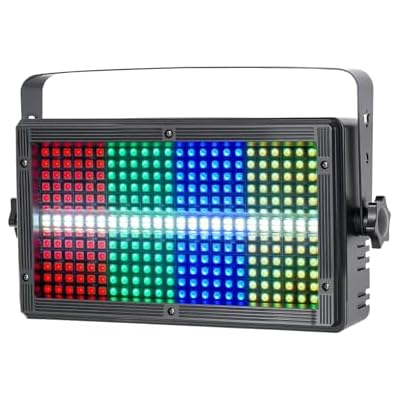 Disco Party Lights, 8 Partition RGBW 4-in-1 Background Auto Play Uplight,DMX512 Sound Activated Control LED Strobe Light for Parties Live Gig Home Dance Events