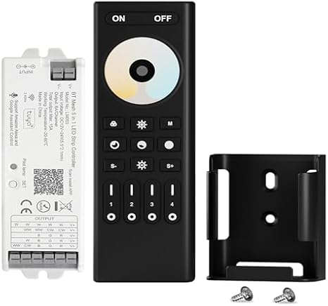 5in1 LM053 Bluetooth Mesh PWM LED Controller and CCT Dual White RC02RFB RF Remote