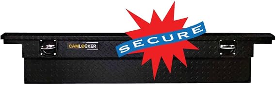 CAMLOCKER S71LPMB 71 Inch Low Profile Crossover Tool Box, Heavy Duty Aluminum, Matte Black, Secure Storage For Pickup Trucks, Weather Tight Construction, with Sliding Tool Tray Organizer, Made in USA