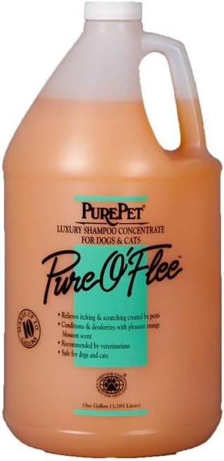 PUREPET Pure O'Flee Dog and Cat Conditioning Shampoo Concentrate Dilutes 10 to 1 (1 Gallon)