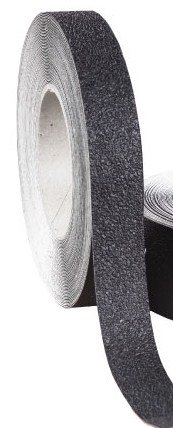 Safe Way Traction 1" X 60' Foot Roll of Black Rubberized (NO GRIT) Anti Slip Non Skid Safety Tape 3510-1