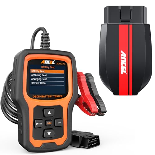 ANCEL Upgraded AD410 OBD2 Scanner Car Battery Tester,2 in 1 AD410 ProObd2 Scanner Diagnostic Tool ANCEL BD200 Bluetooth 5.0 OBD2 Scanner