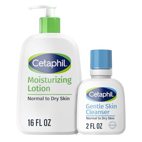 Cetaphil Hydrating Moisturizing Lotion for Normal to Dry, Sensitive Skin, 16 oz  Travel Size Gentle Skin Cleanser 2 oz