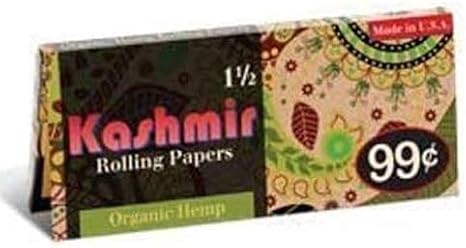 Kashmir Organic Natural Filling Papers Perfect 1 1/2 Size with Portable Led Lighter  with - Pack of 10