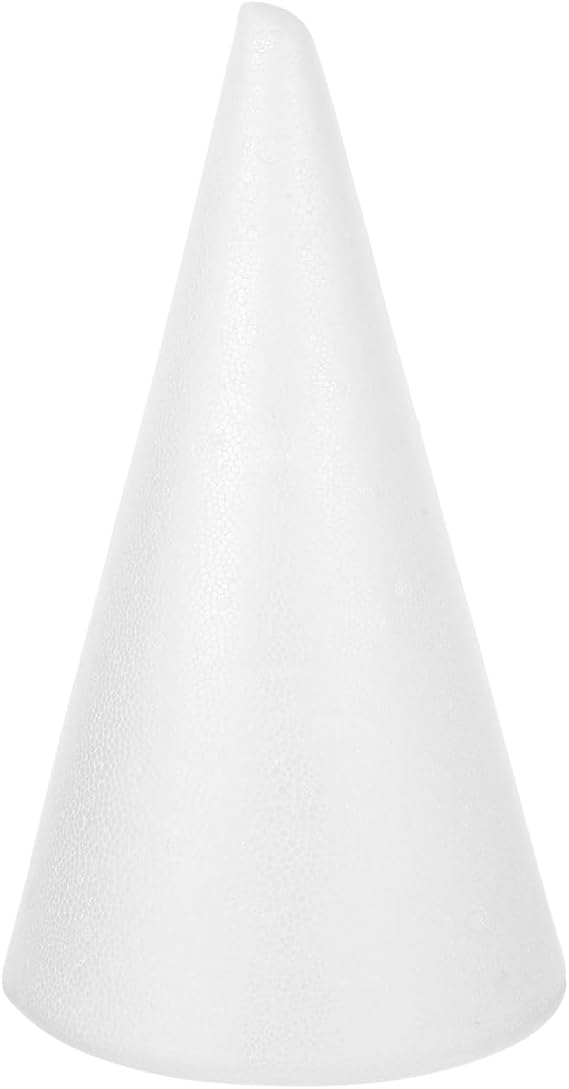 Foam Tree Cones for DIY Crafts - White Polystyrene Cones (34.5x19.5cm) - Perfect for Home, Party, Wedding & Xmas Decoration