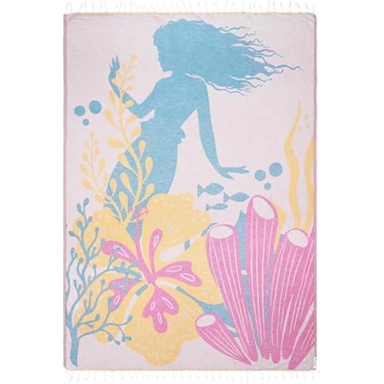 Sand Cloud Turkish Beach Towel - Disney Live Action Mermaid - Sand Free - 100% Certified Organic Turkish Cotton Yarn - Quick Dry Towel for Beach, Picnic, Blanket or Bath - As Seen on Shark Tank