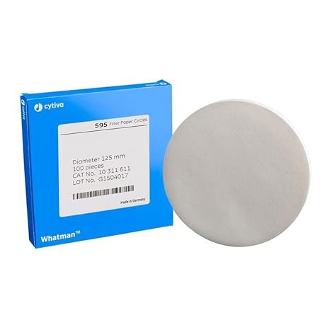 Whatman 10311610 Quantitative Filter Paper Circles, 4-7 Micron, Grade 595, 110mm Diameter (Pack of 100)