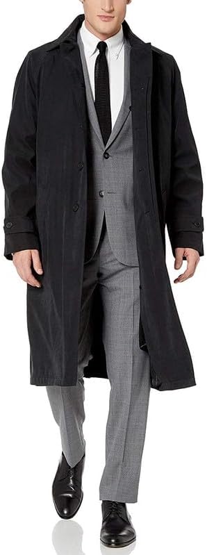 Adam Baker Men's Trench Coat | Single Breasted Full Length All Year-Round Belted Mens Raincoat