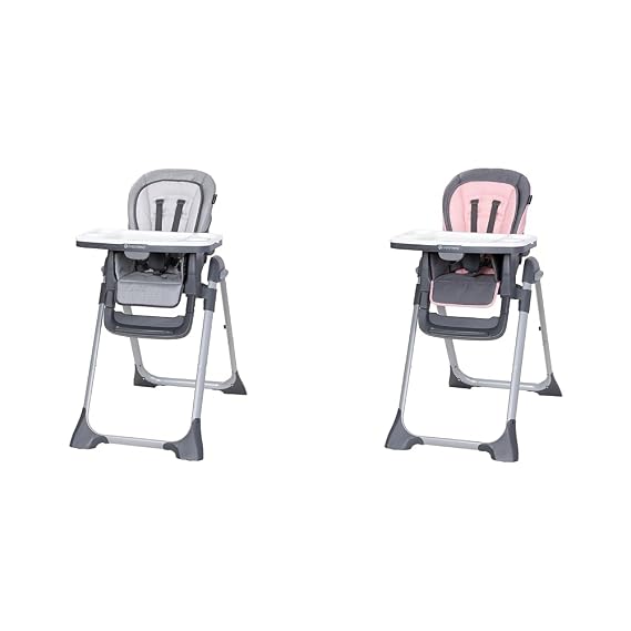 Baby Trend Sit Right 2.0 3-in-1 High Chair Bundle - Cozy Grey and Cozy Pink