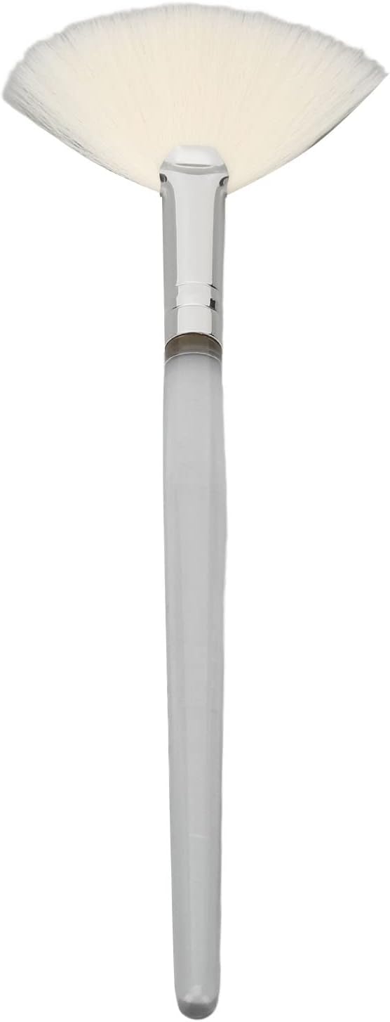 Foaming brush, Fan shaped design, Soft facial fan brush for Makeup Flat Facial Brush Large,Gentle Face Fan Brush Transparent Handle Cosmetic Flat Facial Brush for Beauty Salon