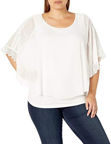 AGB Womens Round Hem Popover Top