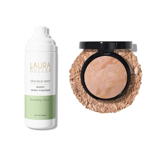 LAURA GELLER NEW YORK Baked Balance-n-Brighten Powder Foundation, Fair  Spackle Mist Boost with Cooling Aloe