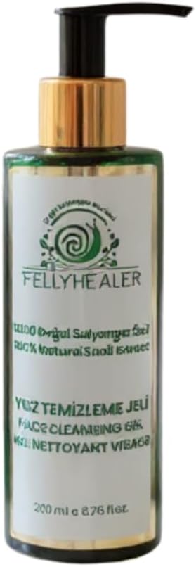 Salyangoz Özlü Yüz Temizleme Jeli, Tüm Cilt Tipleri İçin, Onarıcı ve Nemlendirici, 200 ml, Sülfat İçermeyen, Glikolik Asit İçerikli