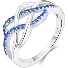 YL Celtic Knot Rings 925 Sterling Silver Twisted Knot Ring Birthstone Infinity Statement Jewelry for Women-size5