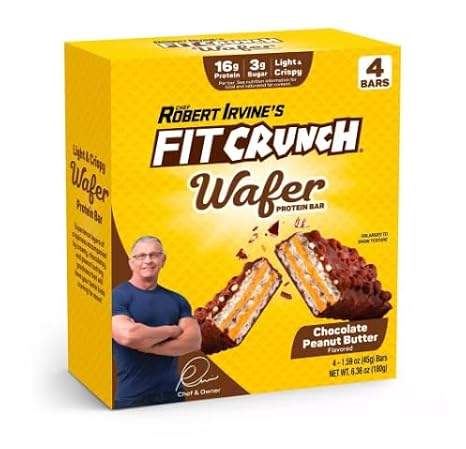 FIT-CRUNCH Wafer Protein Bars - Chocolate Peanut Butter - 6.36oz/4ct