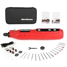 MaxWorks Mini Cordless Rotary Tool Kit 3.7V Rechargeable Li ion Battery 5 Speed Precision Power Tool with 60 Piece Accessory Set for Grinding Polishing and Engraving USB Charging (51086)
