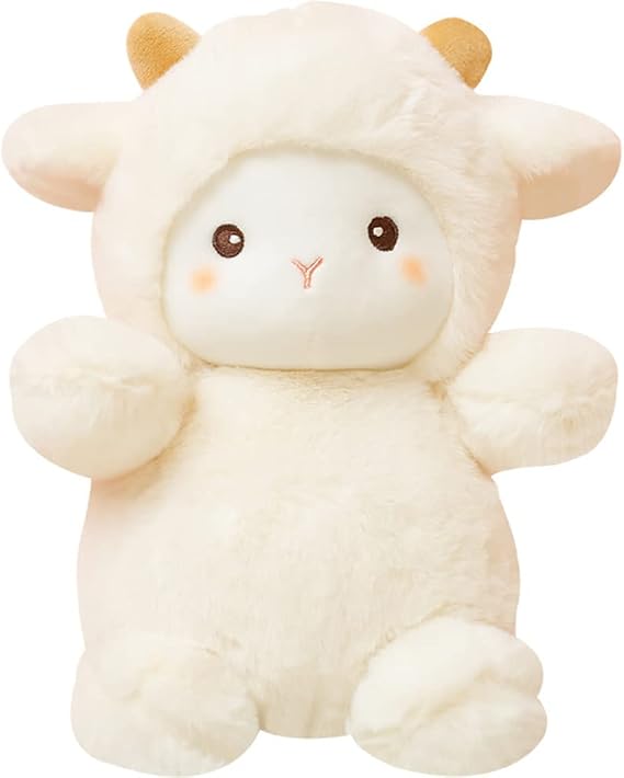 Little Sheep Plushie Lamb Stuffed Animal Plush Toy Birthday Gift for Kids 10inch (White)