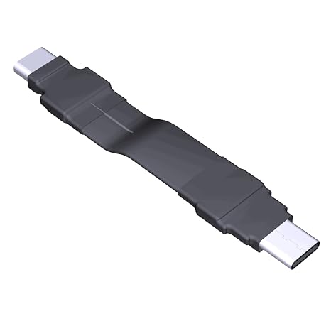 USB3.2 GEN2x2 Type C Male to Type C Female Adapter 20G/BPS Internal USB 3.2 Shielded Ribbon Flat Cable Up/Down Angled USB-C Extender (3cm, T6A-T7B-NC)