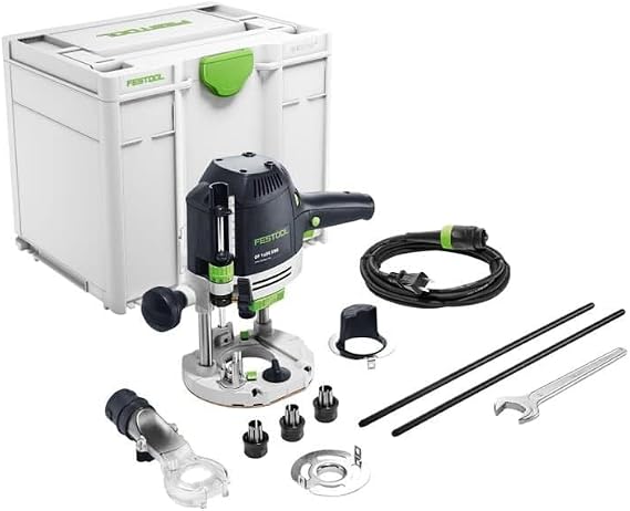 Festool 578951 OF 1400 EQ-F-Plus Plunge Router | 1400W Precision Router with LED Dust Hood, Fine Depth Adjustment & 2-3/4" Plunge Capacity (Old Model)