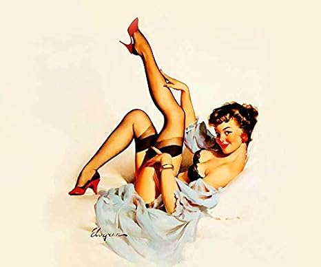 VINTAGE PINUP GIRL Gil ELVGREN CANVAS ART PRINT Sexy legs in Air " " Paintings Oil Painting Original Drawing Poster Photo Wall (8x10inch NO Framed)