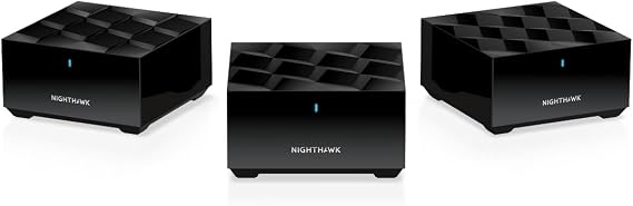 NETGEAR Nighthawk Advanced Whole Home Mesh WiFi 6 System (MK63S) with Free Armor Security AX1800 Router with 2 Satellite Extenders, Coverage up to 4,500 sq. ft. and 25+ Devices