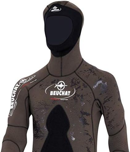 BEUCHAT Marlin Prestige 5mm Jacket with Hood Camouflage for Spearfishing - Scuba and Freediving
