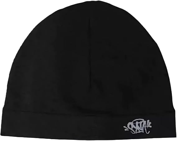 Syna World Skull Cap, Central CEE Beanie Running Hat - Black Breatherble Windproof Knitwear Skully for All Season- synaworld