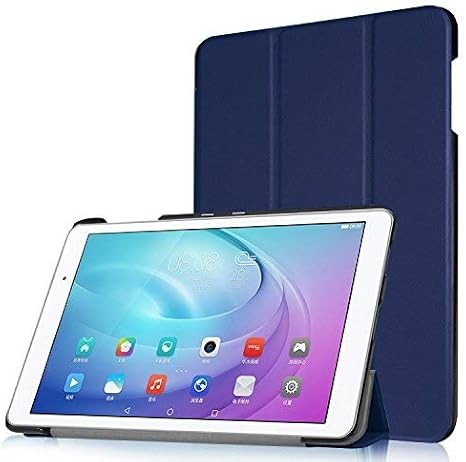 PCATEC MediaPad T2 10.0 Pro Slim Shell Case, Ultra Slim Lightweight 3-Folding PU Leather Standing Cover for 10.1" Huawei MediaPad T2 10.0 Pro Android Tablet,Dark Blue