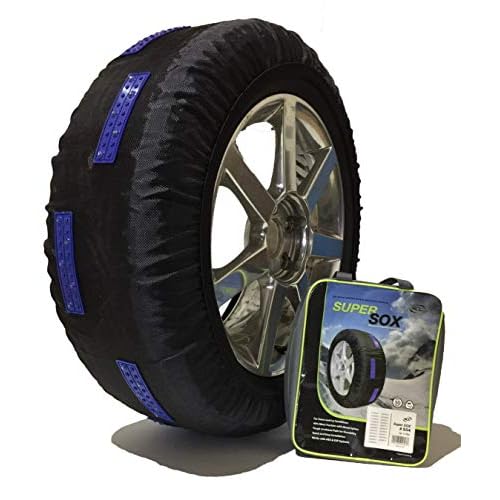 Security Chain Company S10 Tire Traction SuperSox with Reinforced Studded Urethane Pads, Tire Chain Alternative for Increased Traction and Low Clearance, Set of 2
