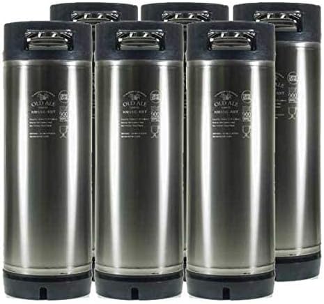 The Homebrew Shop 5 Gallon Home Brew Keg - New Ball Lock - Stainless Steel Product Tank - 6 Pack, Silver, 5 Gal