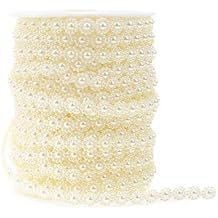 82 Feet Plastic Pearl Bead Edge Chain Flower Shape Sew On Trims Wedding Dress Decoration Bag Applique DIY Sewing Crafts Jewelry Accessories