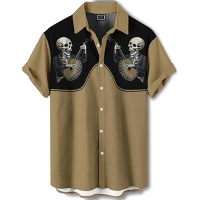 Mens Hawaiian Shirt Short Sleeve Western Style Symmetrical Pattern Button Up Casual Holiday Beach Summer Shirt