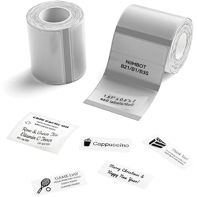 NIIMBOT Labels, 2 Rolls Refill Thermal Label for Label Maker B1B21B21ProB3SB31K3, Waterproof, Oil-Proof and Tear-Proof Sticker Labels, 1.57 x 0.6x240x15mmx2 Clear