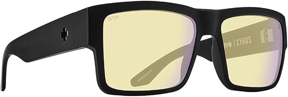 SPY Optic Gaming Cyrus, Rectangle Blue Light Blocker/Gaming Glasses, Color and Contrast Enhancing Lenses