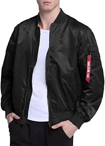 Guytalk Men's Military Air Force MA-1 Thin Padding Reversible Flight Bomber Jacket