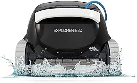 DOLPHIN Explorer E30 Robotic Pool [Vacuum] Cleaner - Ideal for In Ground Swimming Pools up to 50 Feet - Powerful Suction to Pick up Small Debris - Easy to Clean Extra Large Top Load Filter Basket...