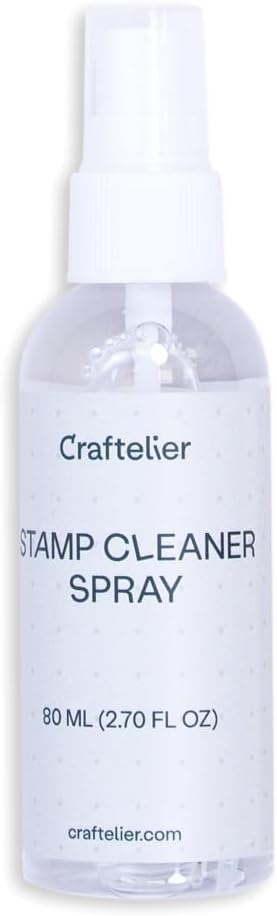 Craftelier - Spray Cleaner for Acrylic or Rubber Stamps and Stencil Stencils | Suitable for Water Based and Alcohol Based Inks | Light Scent | Bottle Quantity 80 ml (2.71 Fl Oz)