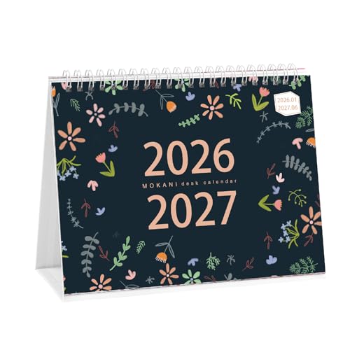 Desk Calendar 2026-2027, Monthly Desktop CalendarJan. 2026 - Jun. 2027, 10 x 8.25, Standing Flip Calendar with Thick Paper, Academic Year Standing Desk Calendar with Planner Stickers