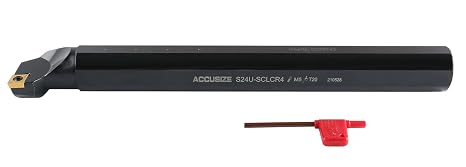 Accusize Industrial Tools 1-1/2'' by 14'' Overall Length, Rh Sclcr Indexable Boring Bar with Ccmt432 Carbide Inserts, P252-S415