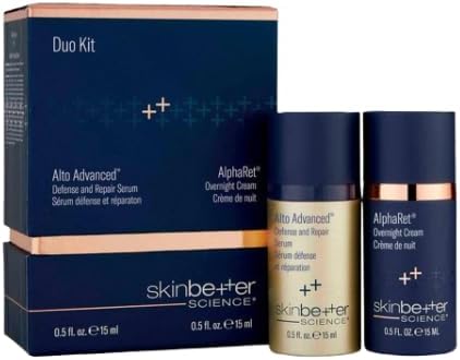 Skin-b-e-t-t-e-r Science A-Team Duo Kit, Alto Advanced Serum & AlphaRet Overnight Cream, Anti-Ageing, Antioxidant Protection & Skin Renewal, 15ml