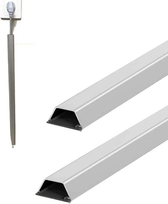Wall Cord Hider Self-Adhesive Wire Cover Raceway for Walls,Cable Cover Channel,Wire Organizer Duct Kit(2 Pack,W 15mm)