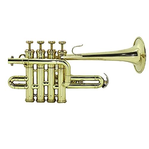 Shreyas Piccolo Trumpet Brass Finish Picollo BbA Pitch WCase-Mp Gold