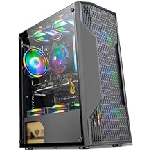 XLTFUC Mid-Tower Computer Case ATX/Micro ATX/ITX, Dual Tempered Glass Panels