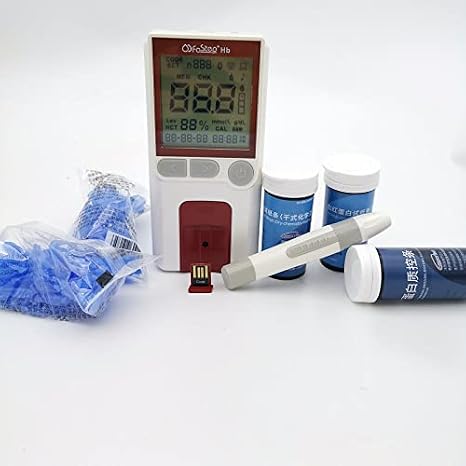 Hb Hemoglobin Meter Hemoglobin Analyzer Hemoglobin Test Meter Kit Anemia Monitor + 50 Strips + 50Lancets ...