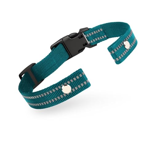 Collar Replacement Strap, Reflective Replacement Nylon Collar Strap Dog GPS Training Bark Receiver Collars, Durable Adjustable E Collar Straps for Small Medium Large Dogs, Green