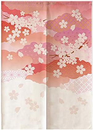 MYRU Japanese Flowers Door Curtain Japanese Noren Curtain Doorway Curtain Tapestry (Sakura-D,33 by 59 Inch)